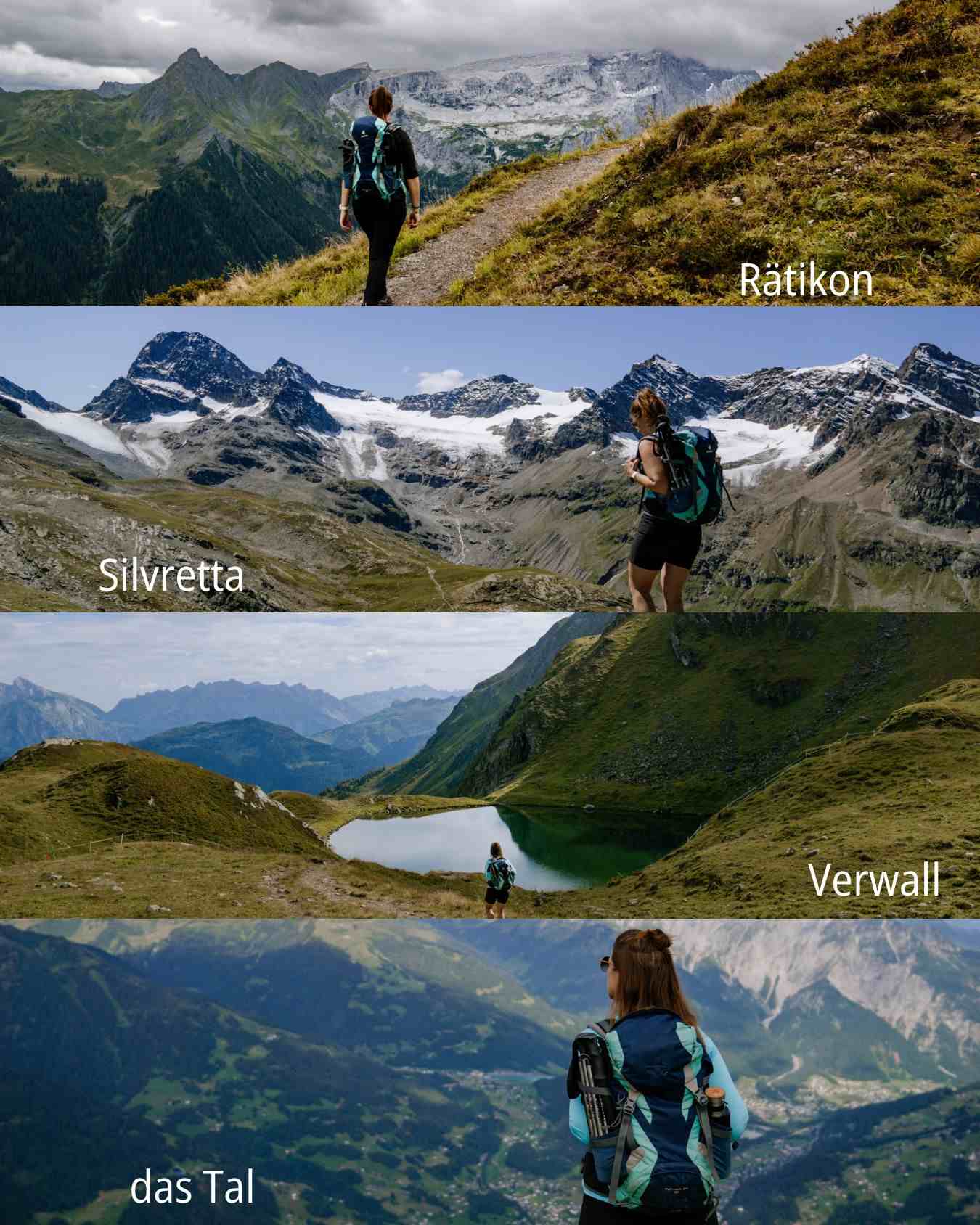 Die 4 Erlebnisräume des Alpenmosaik Montafon