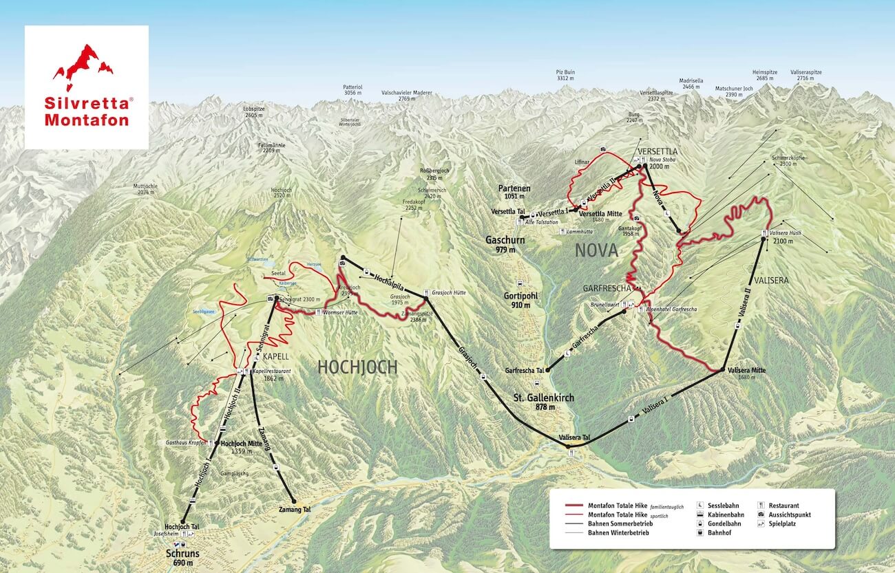 Montafon Totale Hike Karte