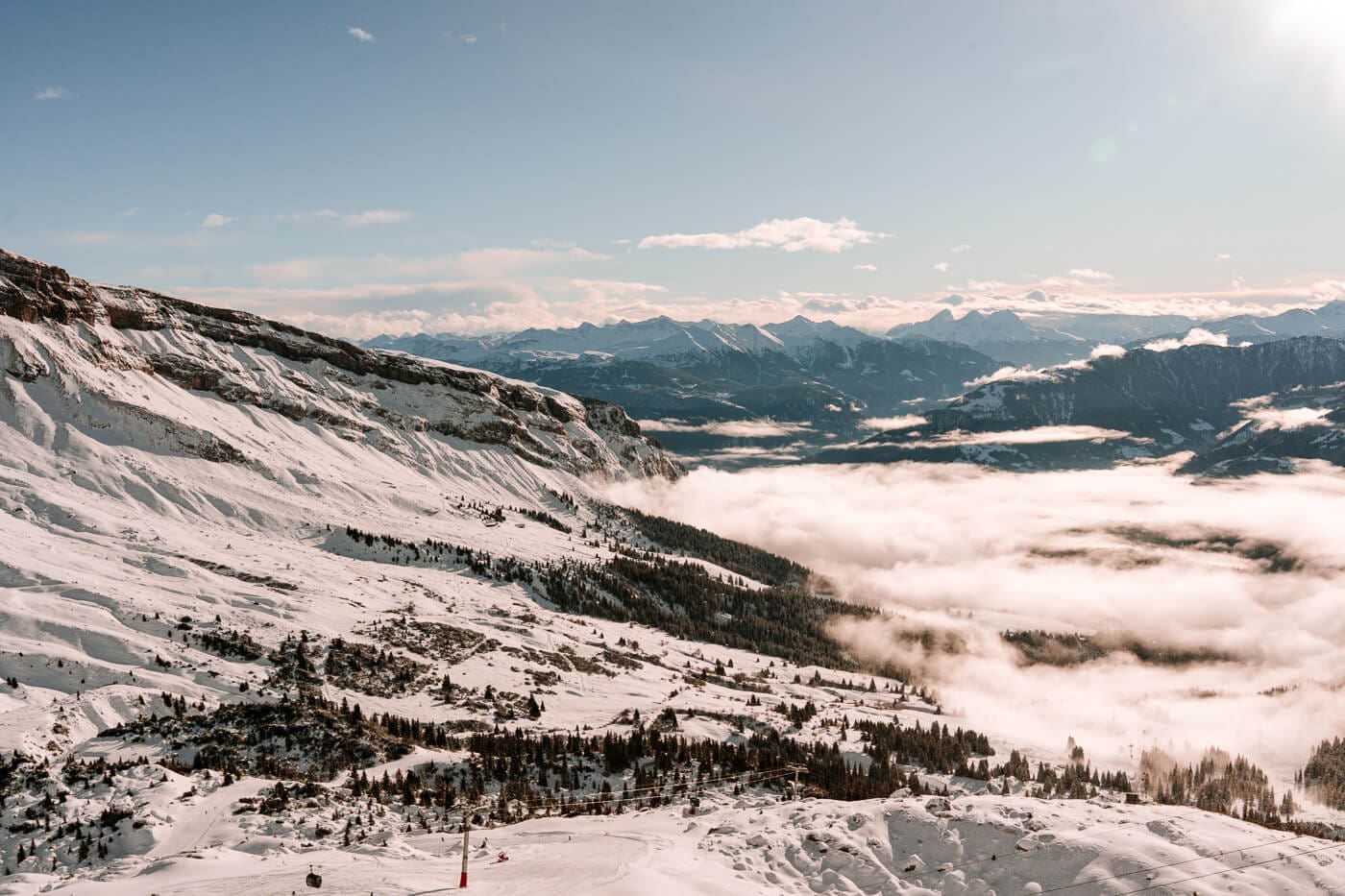 Winterlandschaft mit Hochnebel zur Morgenstimmung