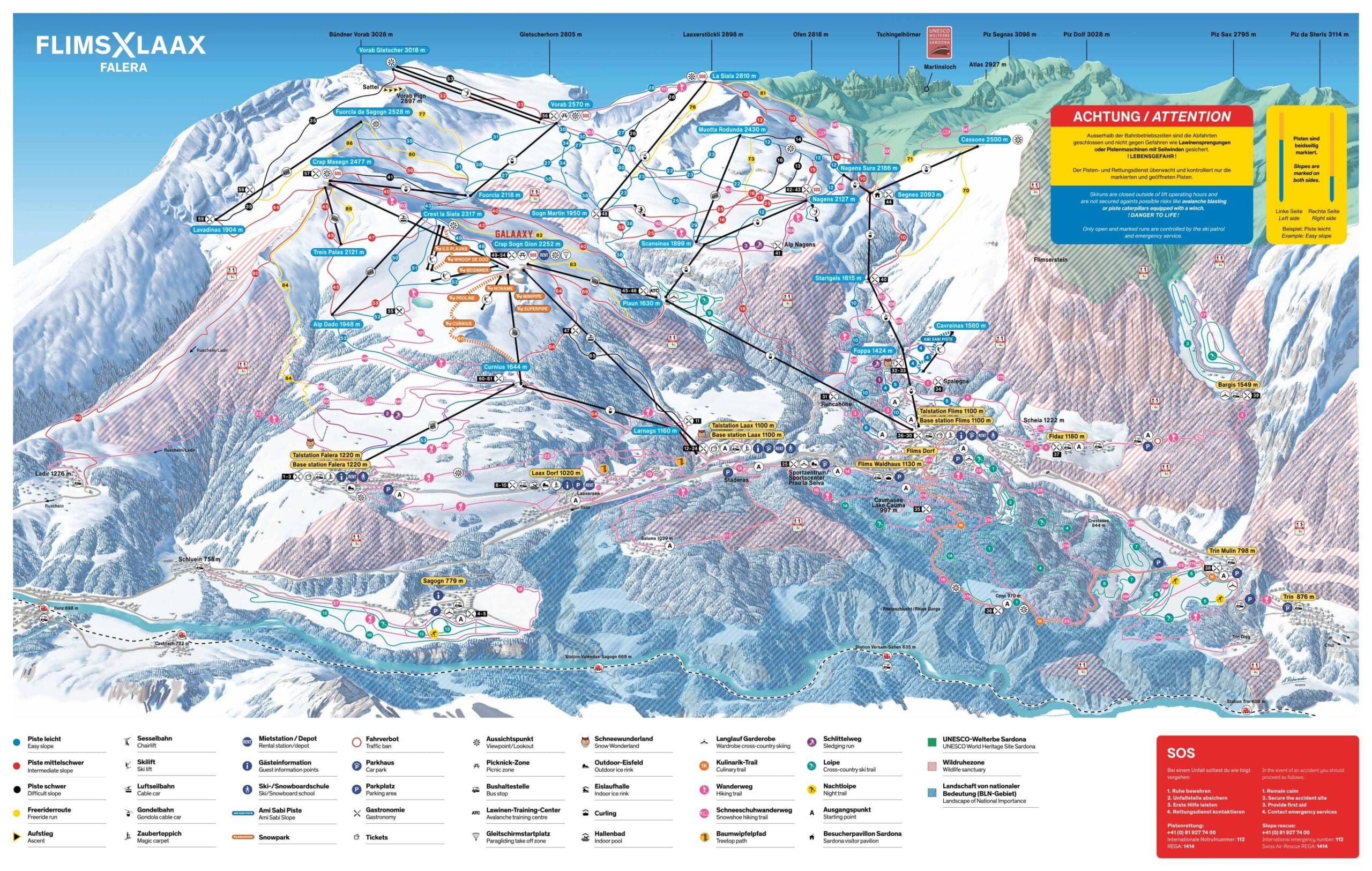Pistenplan Flims Laax