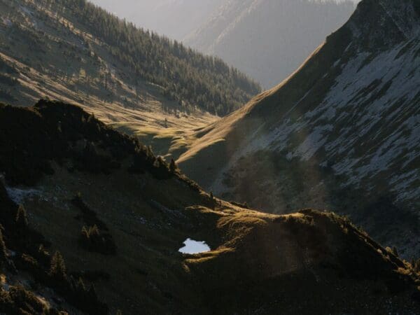 Bergpanorama über das Karwendel vom Gipfel des Schafreuter
